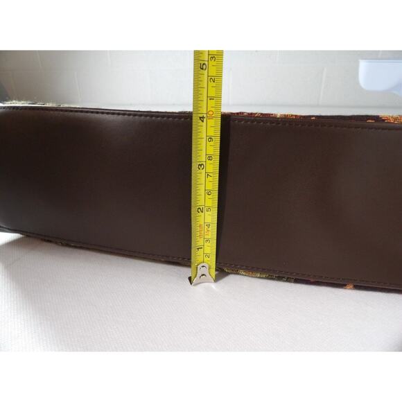 Paradox Tapestry Purse Shoulder Bag Brown Floral Sequins Woven Double Handle - Picture 8 of 16